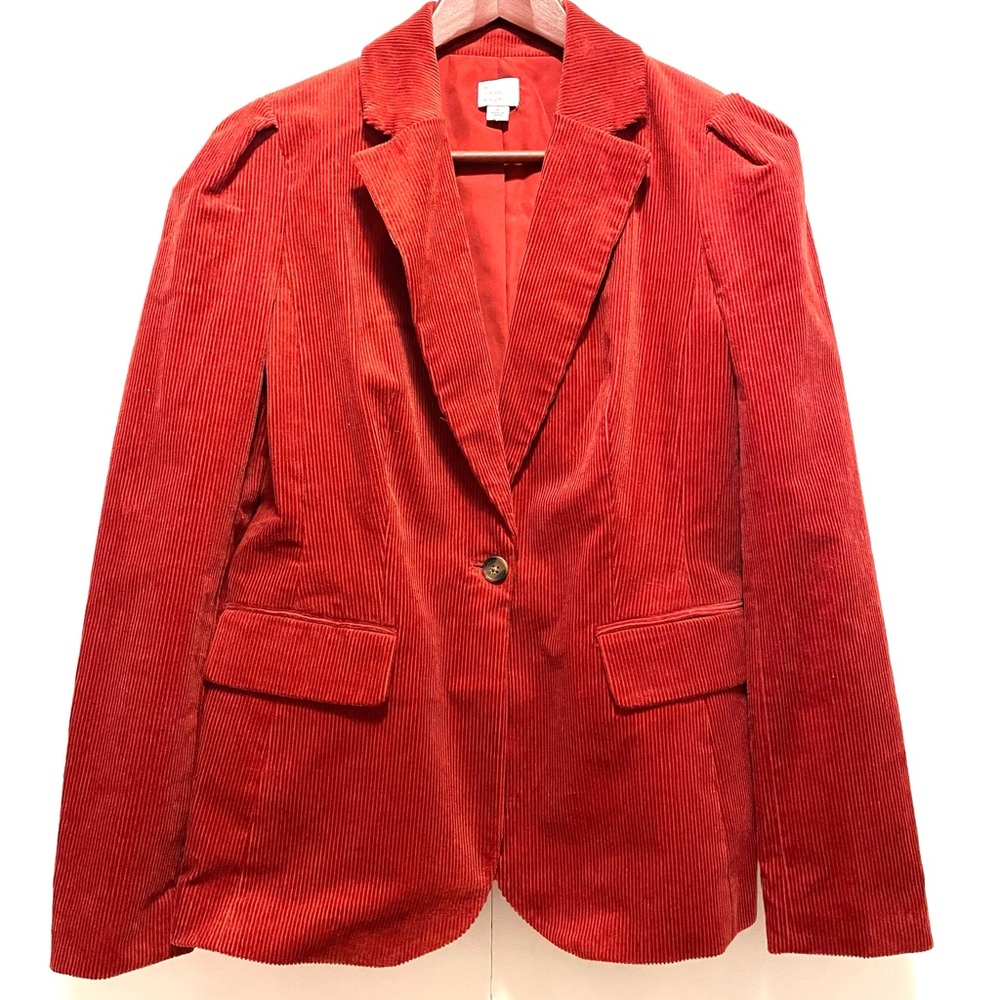 Red Corduroy Blazer. Size 2